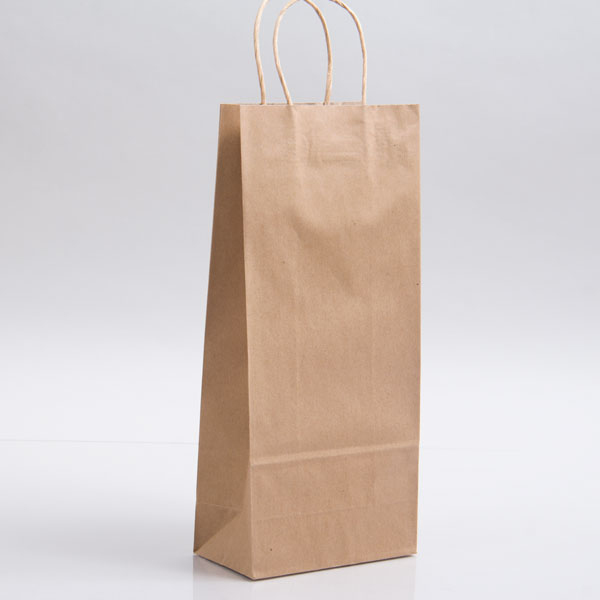 5.75 x 3.25 x 13 ECONOMY NATURAL KRAFT PAPER SHOPPING BAGS