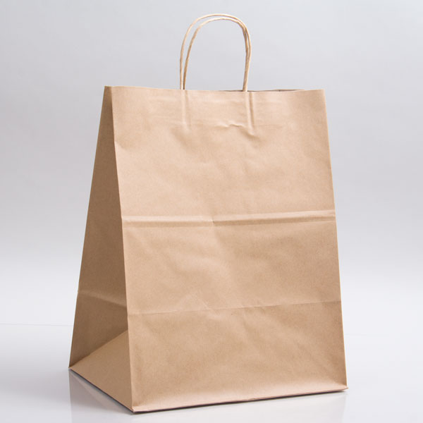 12 x 9 x 16 PREMIUM ECOPLUS™ NATURAL KRAFT PAPER SHOPPING BAGS