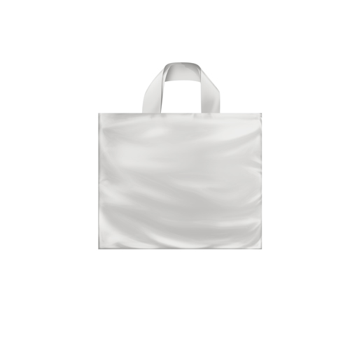 12 x 10 x 4 CLEAR FROSTED SOFT LOOP HANDLE PLASTIC BAGS