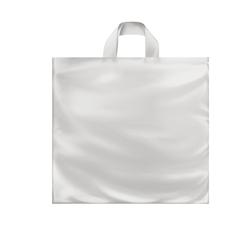 16 x 15 x 6 CLEAR FROSTED SOFT LOOP HANDLE PLASTIC BAGS