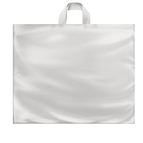 22 x 18 x 8 CLEAR FROSTED SOFT LOOP HANDLE PLASTIC BAGS