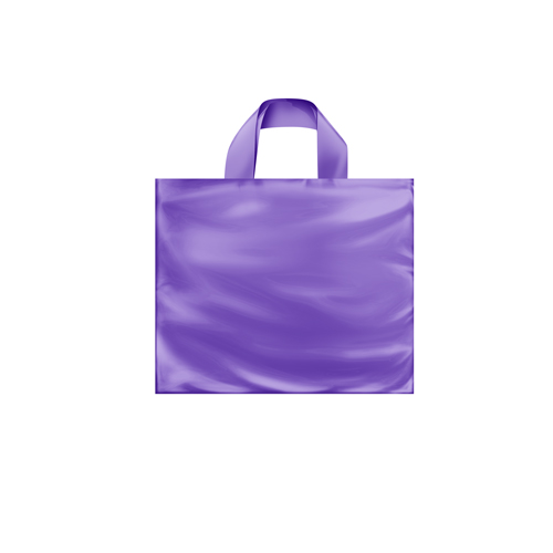 12 x 10 x 4 GRAPE FROSTED SOFT LOOP HANDLE PLASTIC BAGS