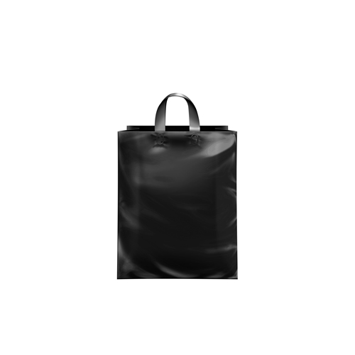 8 x 5 x 10 BLACK FROSTED LOOP-HANDLE PLASTIC BAGS