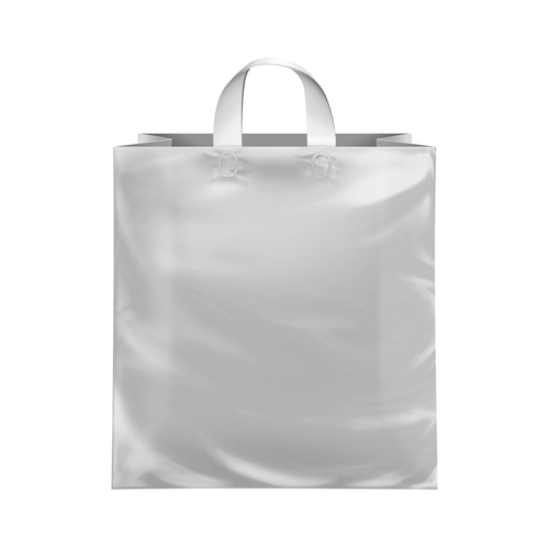 14 x 10 x 15 CLEAR FROSTED LOOP-HANDLE PLASTIC BAGS