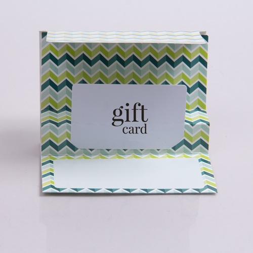 5 x 3-3/8 KIWI CHEVRON GIFT CARD FOLDERS