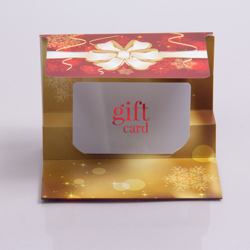 5 x 3-3/8 HOLIDAY BOW GIFT CARD FOLDERS