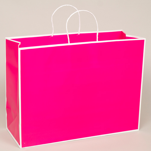 16 x 6 x 12 FUCHSIA PAPER SHOPPING BAGS