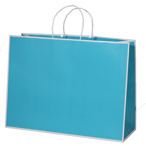 16 x 6 x 12 BAY BLUE PAPER SHOPPING BAGS