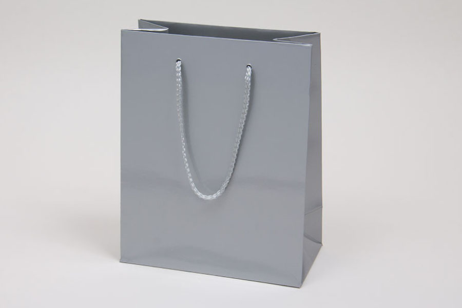 8 x 4 x 10 PLATINUM GLOSS PAPER EUROTOTE SHOPPING BAGS