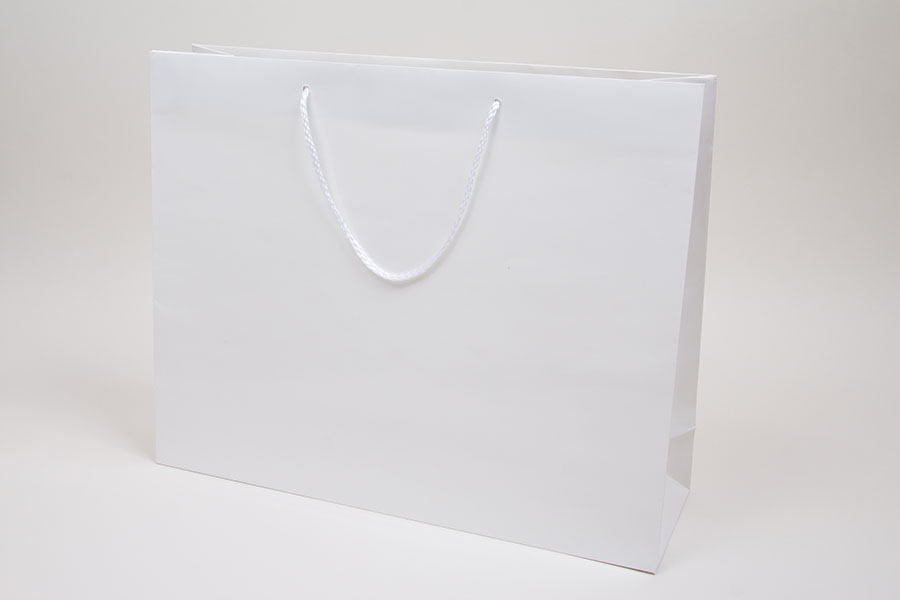 20 x 6 x 16 WHITE GLOSS PAPER EUROTOTE SHOPPING BAGS
