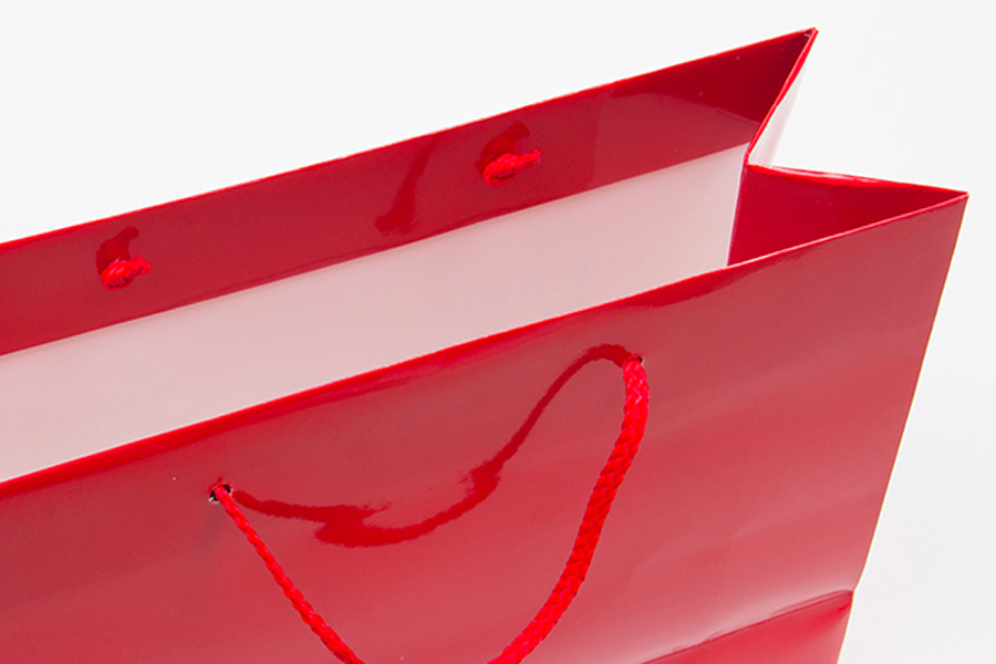 16 x 6 x 12 RED GLOSS PAPER EUROTOTE SHOPPING BAGS