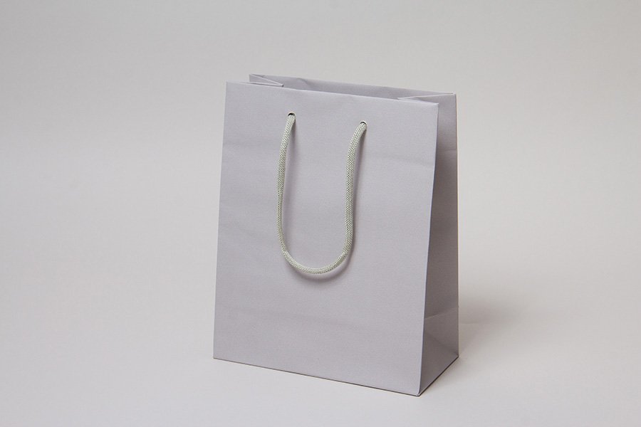 8 x 4 x 10 MATTE GRAY PAPER HANDLED GAIA EUROTOTES