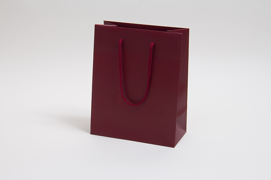 8 x 4 x 10 MATTE MAROON EUROTOTE SHOPPING BAGS