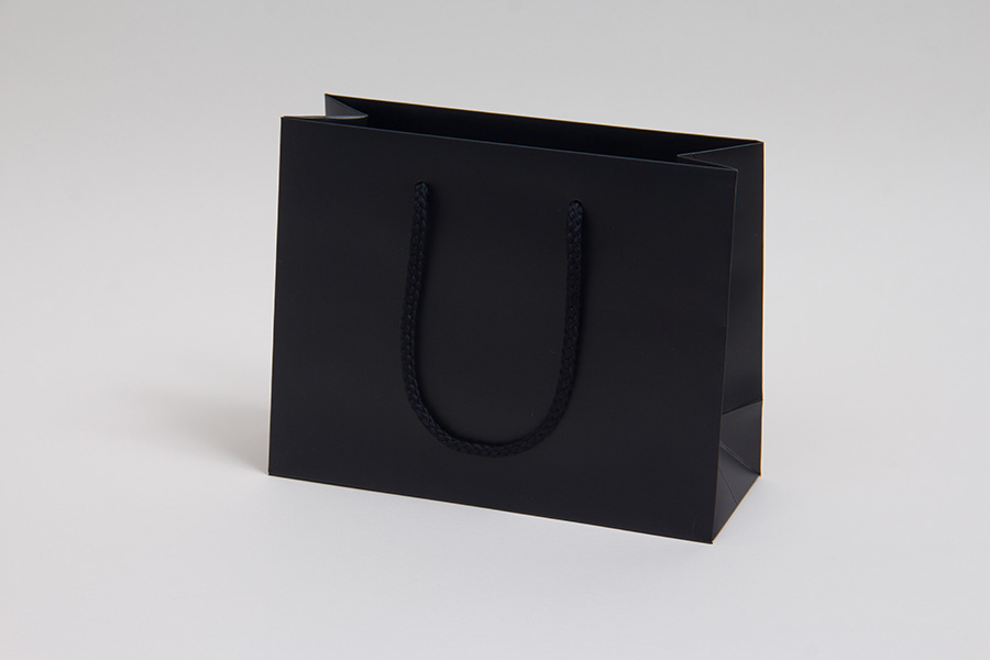 9 x 3.5 x 7 MATTE BLACK EUROTOTE SHOPPING BAGS