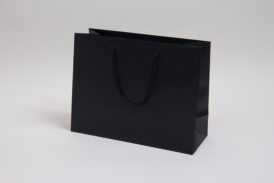 13 x 5 x 10 MATTE BLACK EUROTOTE SHOPPING BAGS