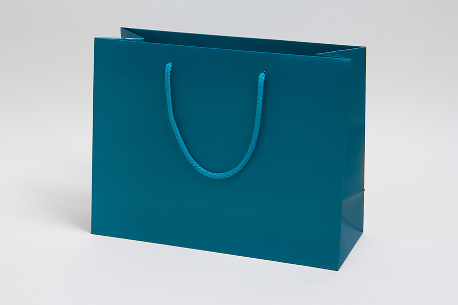 13 x 5 x 10 MATTE CARIBBEAN BLUE EUROTOTE SHOPPING BAGS
