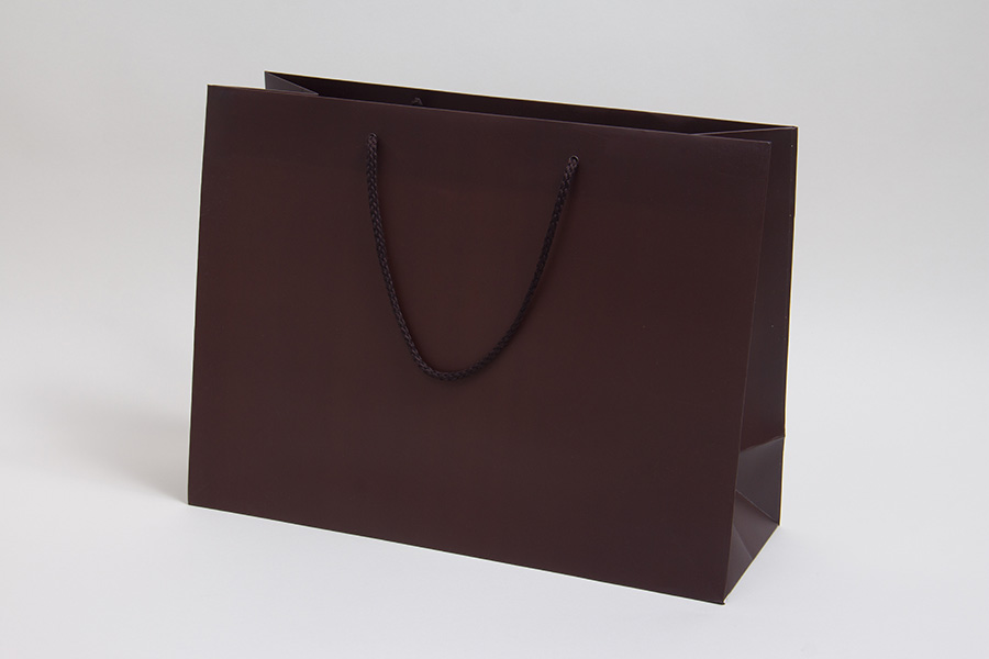16 x 6 x 12 MATTE CHOCOLATE EUROTOTE SHOPPING BAGS