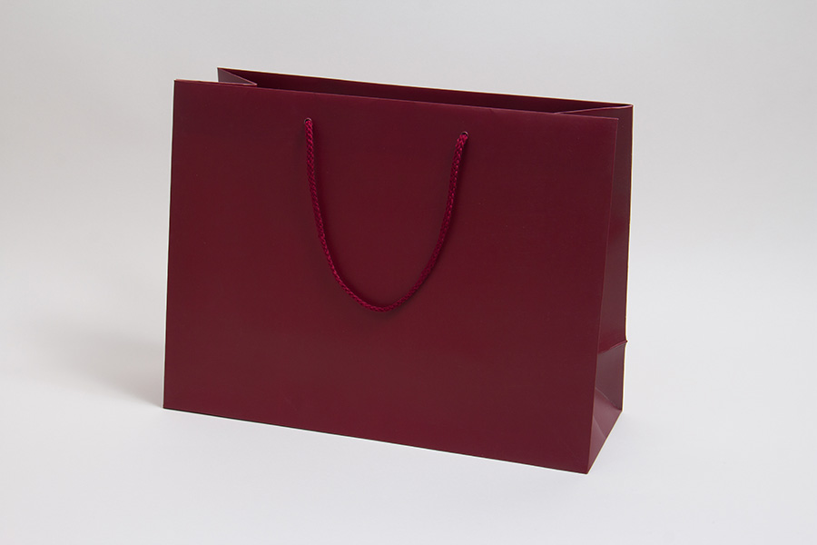 16 x 6 x 12 MATTE MAROON EUROTOTE SHOPPING BAGS