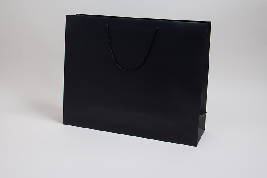 20 x 6 x 16 MATTE BLACK EUROTOTE SHOPPING BAGS