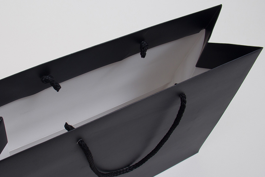 9 x 3.5 x 7 MATTE BLACK EUROTOTE SHOPPING BAGS