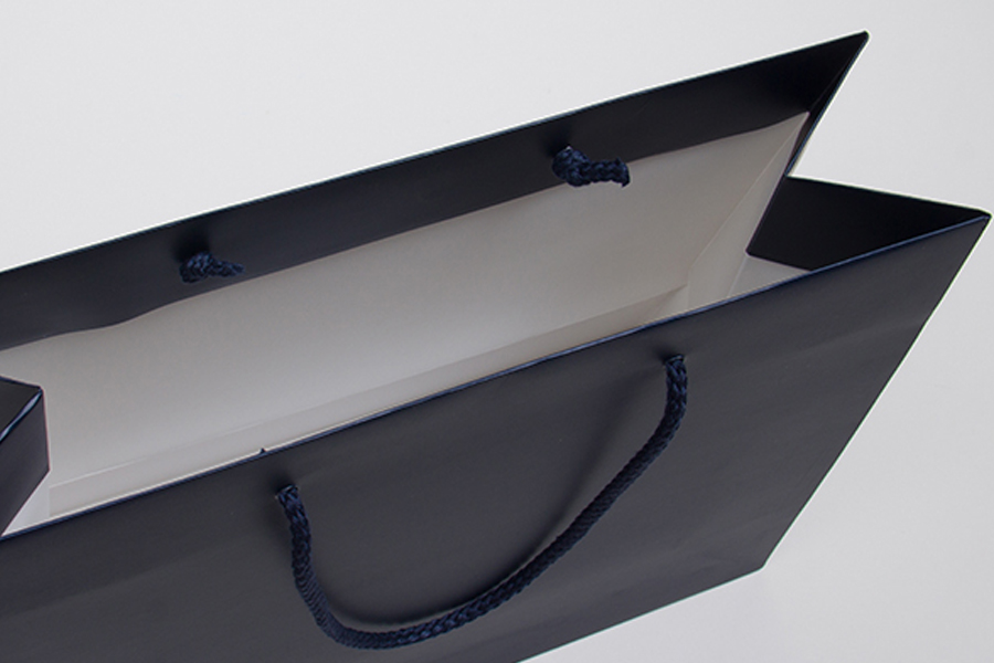 6 x 3.5 x 6.5 MATTE NAVY EUROTOTE SHOPPING BAGS