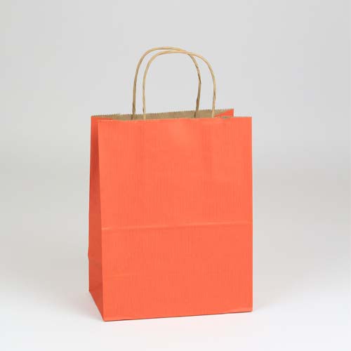 5.50 x 3.25 x 8 TERRA COTTA MATTE SHADOWSTRIPE PAPER BAGS