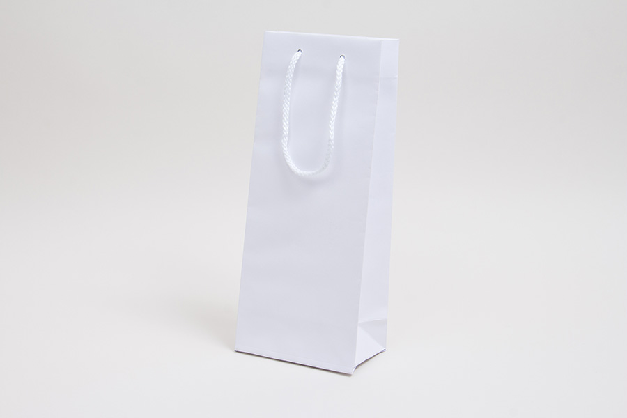 5.5 x 3.5 x 13 WHITE KRAFT EUROTOTE SHOPPING BAGS