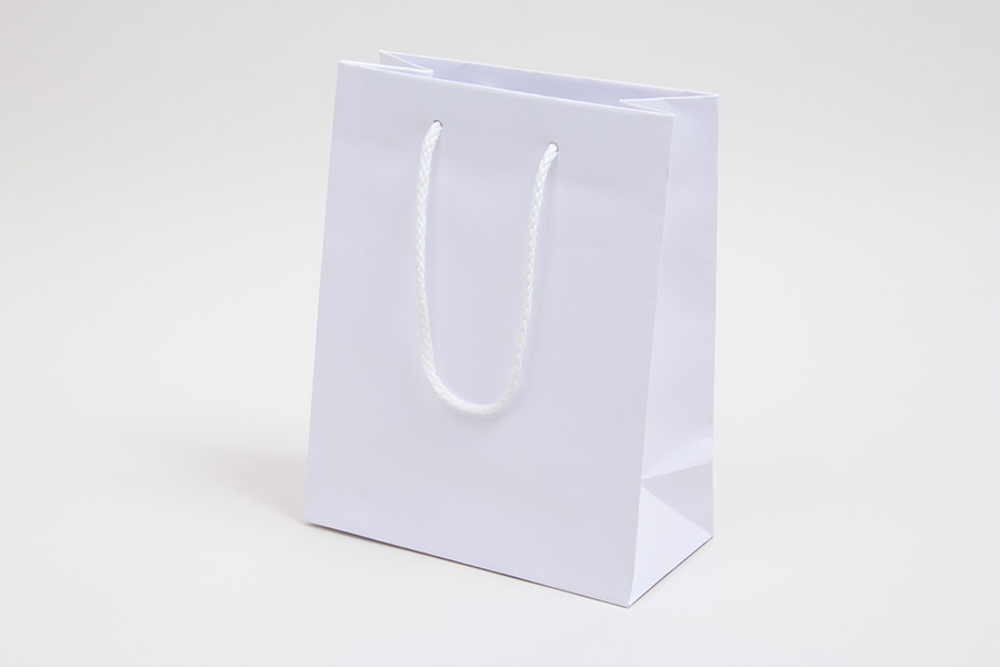 8 x 4 x 10 WHITE KRAFT EUROTOTE SHOPPING BAGS