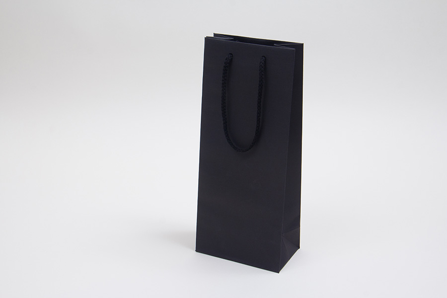 5 x 3.5 x 13 BLACK TEXTURED EUROTOTE SHOPPING BAGS
