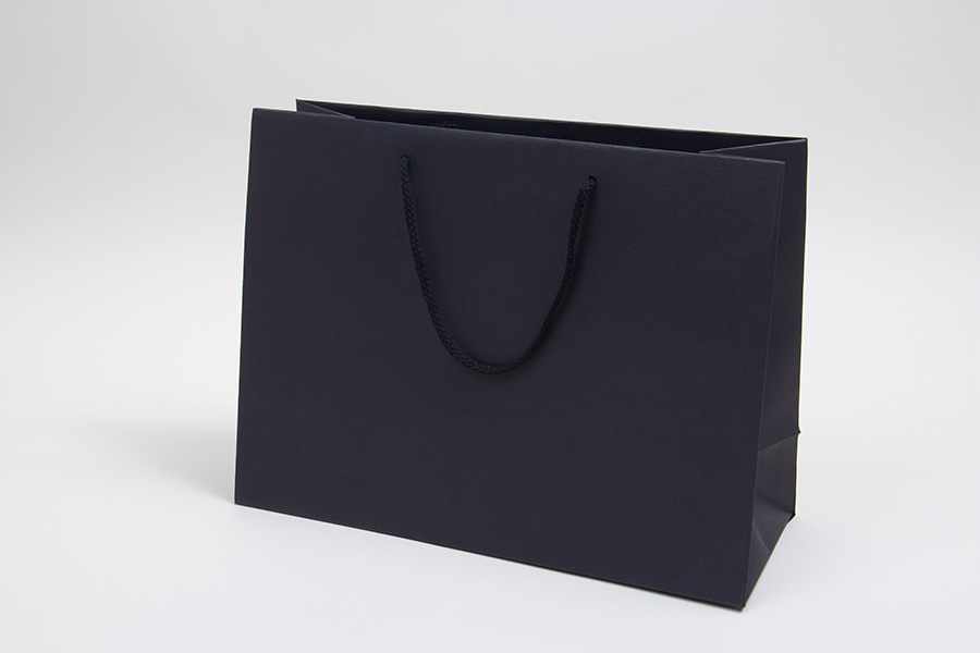 13 x 5 x 10 BLACK TEXTURED EUROTOTE SHOPPING BAGS