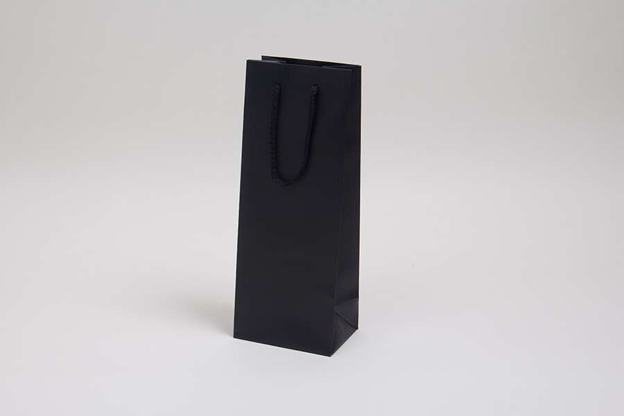 5 x 3.5 x 13 MATTE BLACK PAPER EUROTOTE SHOPPING BAGS