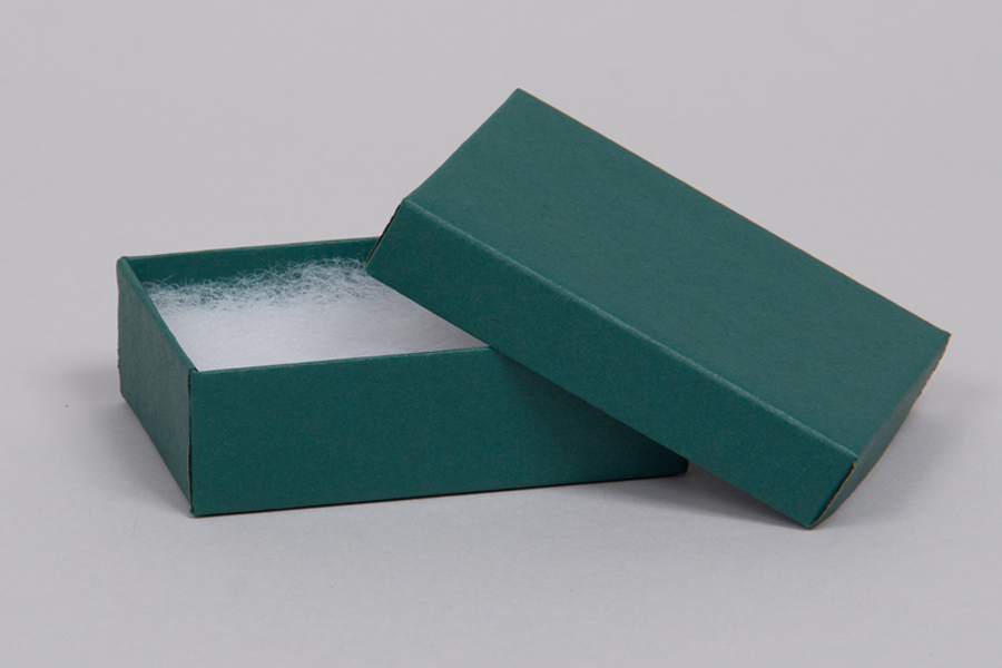 (#21) 2-1/2 x 1-1/2 x 7/8 MATTE DEEP GREEN JEWELRY BOXES