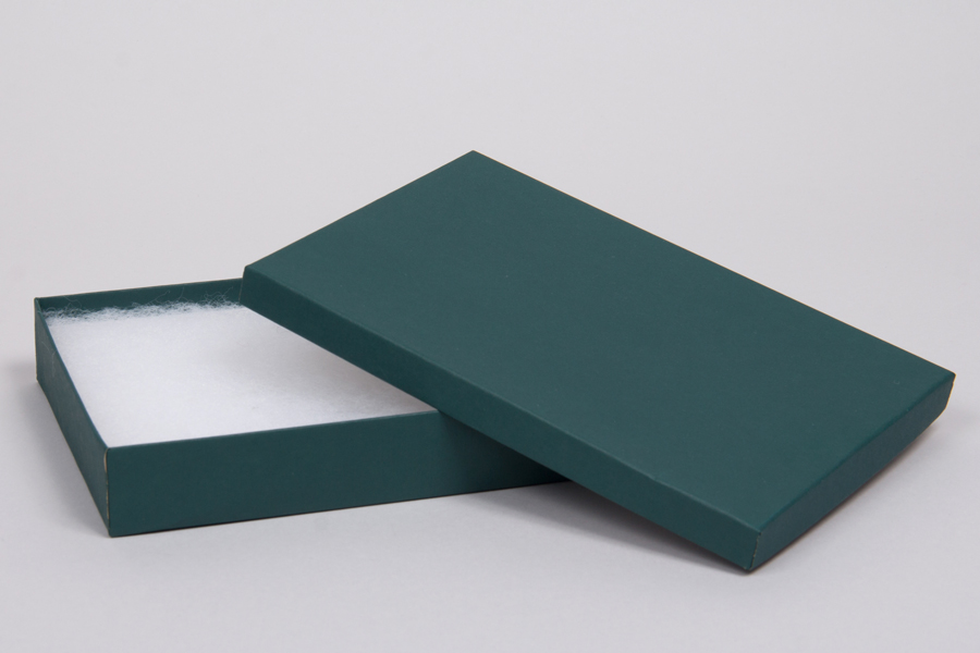 (#53) 5-1/4 x 3-3/4 x 7/8 MATTE DEEP GREEN JEWELRY BOXES