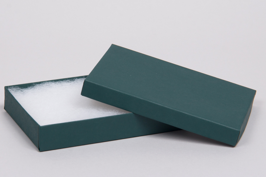(#65) 6 x 5 x 1 MATTE DEEP GREEN JEWELRY BOXES