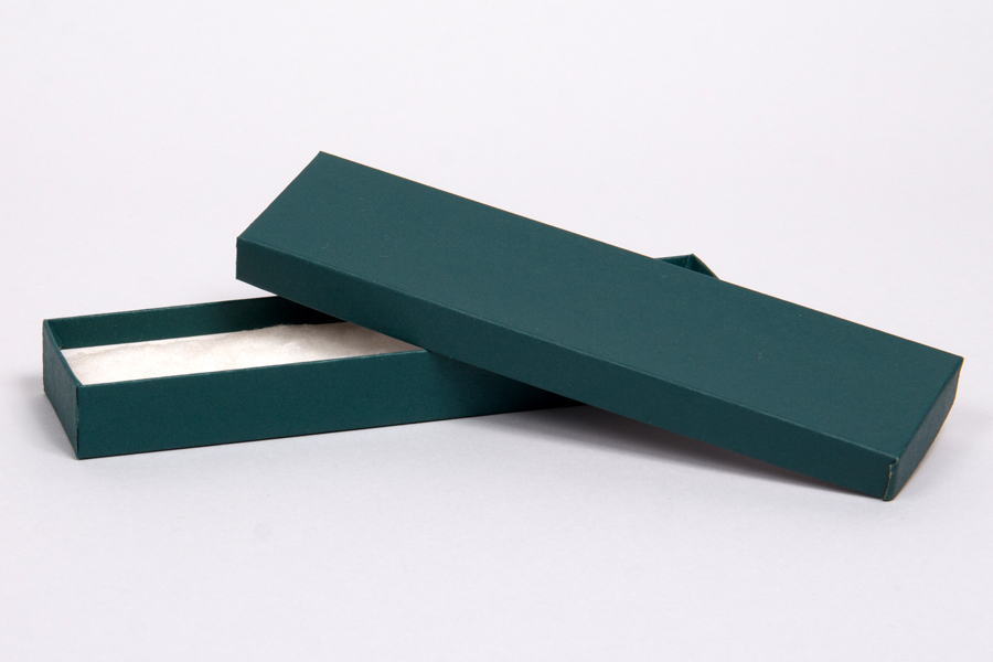 (#82A) 8 x 2 x 7/8 MATTE DEEP GREEN JEWELRY BOXES