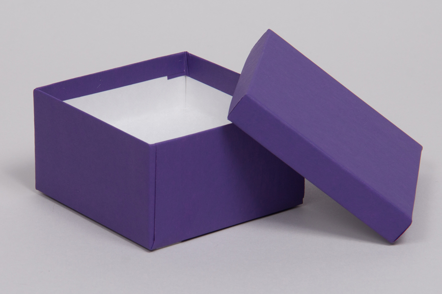 (#34) 3-1/2 x 3-1/2 x 2  MATTE DEEP PURPLE JEWELRY BOXES