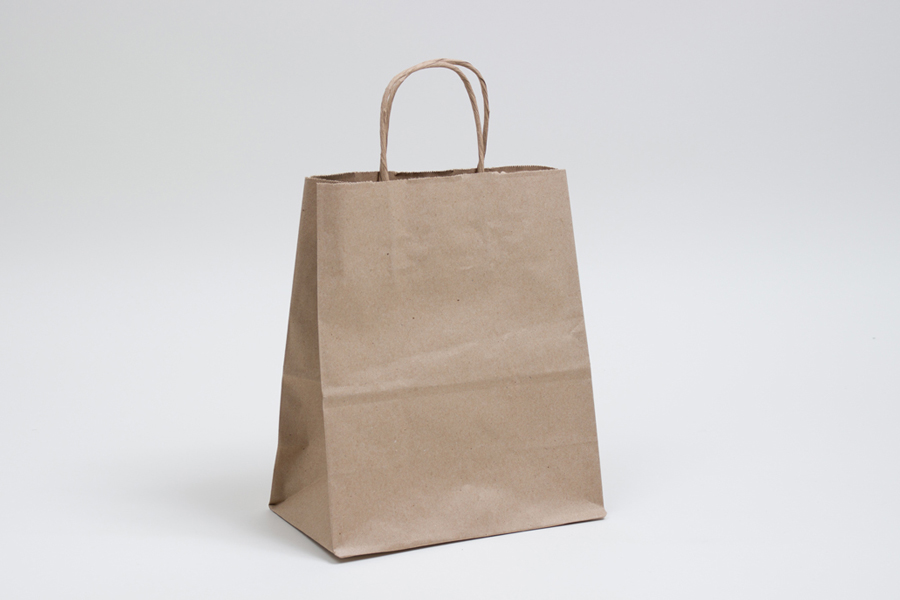8 x 4.5 x 10.25 NATURAL KRAFT PAPER SHOPPING BAGS