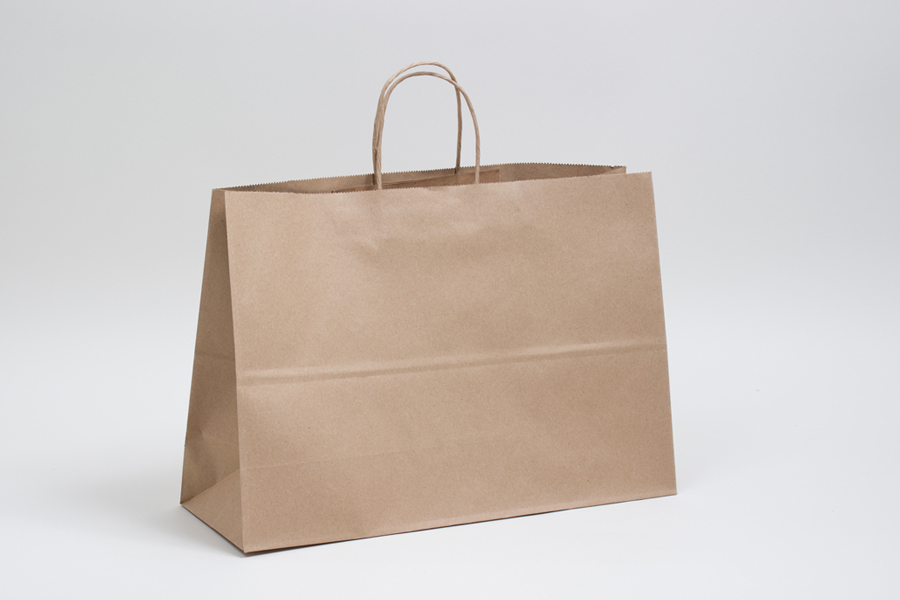 16 x 6 x 12 NATURAL KRAFT PAPER SHOPPING BAGS