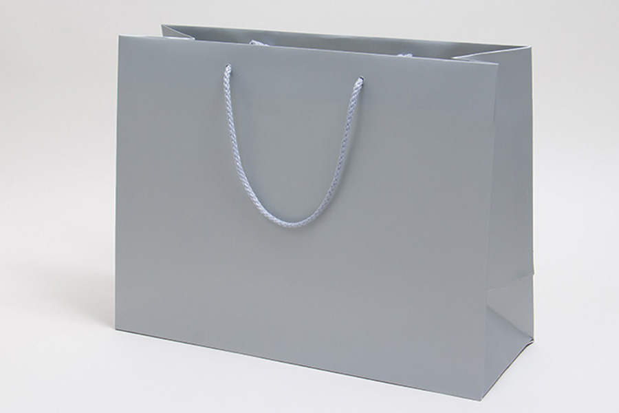 16 x 6 x 12 MATTE PLATINUM EUROTOTE SHOPPING BAGS