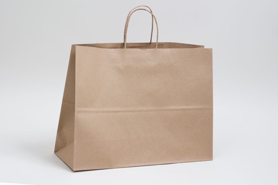 24 x 7.5 x 18.75 NATURAL KRAFT PAPER SHOPPING BAGS