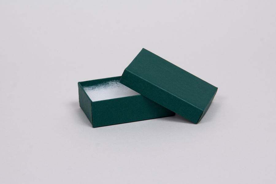 (#21) 2-1/2 x 1-1/2 x 7/8 MATTE DEEP GREEN JEWELRY BOXES