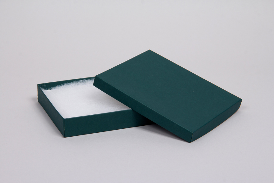 (#53) 5-1/4 x 3-3/4 x 7/8 MATTE DEEP GREEN JEWELRY BOXES