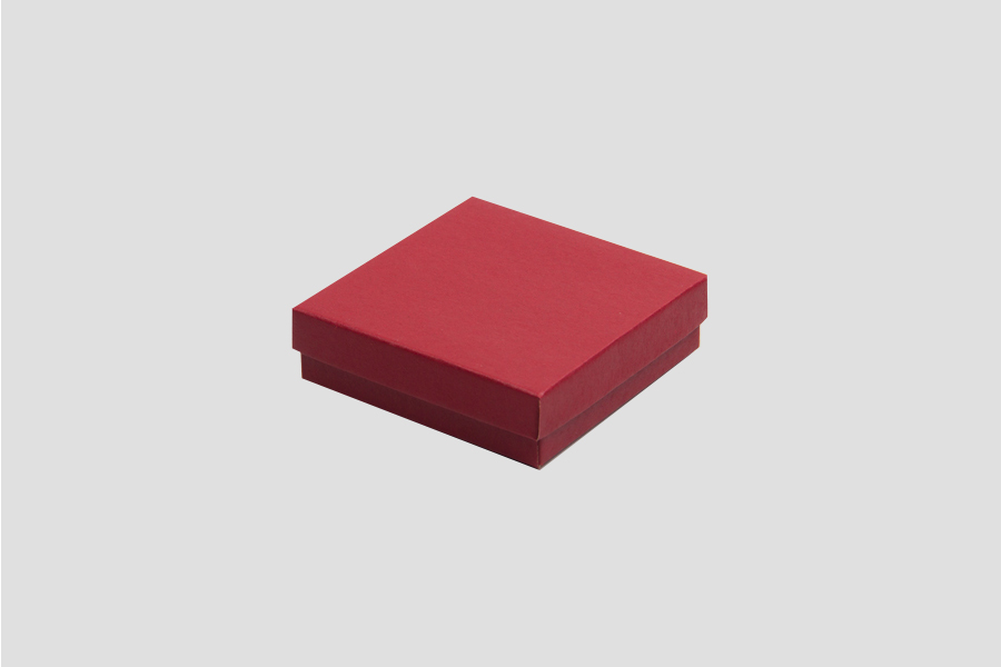 (#33) 3-1/2 x 3-1/2 x 1 MATTE BRICK RED JEWELRY BOXES