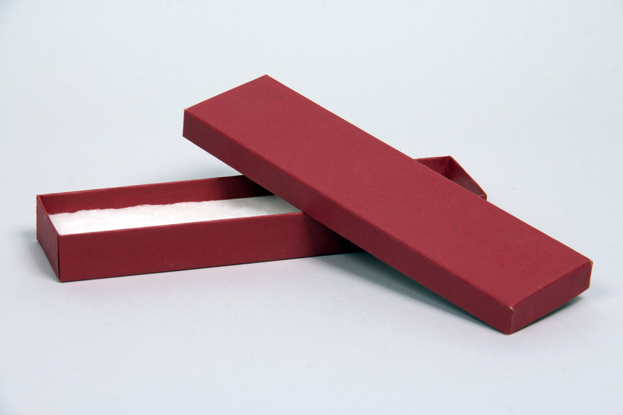 (#82A) 8 x 2 x 7/8 MATTE BRICK RED JEWELRY BOXES