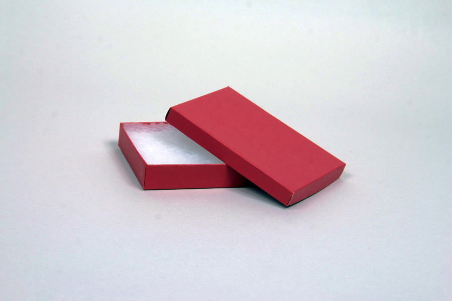 (#53) 5-1/4 x 3-3/4 x 7/8 MATTE BRICK RED JEWELRY BOXES