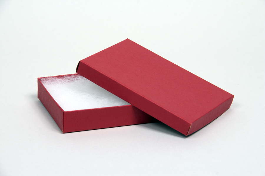(#65) 6 x 5 x 1 MATTE BRICK RED JEWELRY BOXES