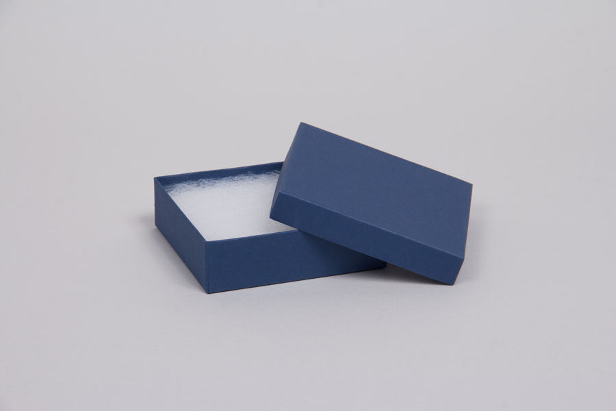 (#33) 3-1/2 x 3-1/2 x 1 MATTE NAVY BLUE JEWELRY BOXES