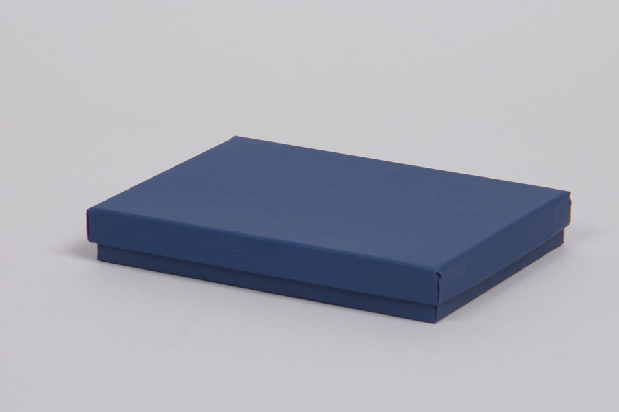(#65) 6 x 5 x 1 MATTE NAVY BLUE JEWELRY BOXES