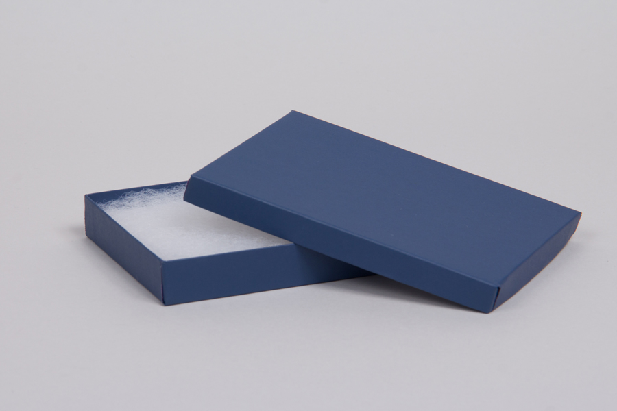 (#65) 6 x 5 x 1 MATTE NAVY BLUE JEWELRY BOXES