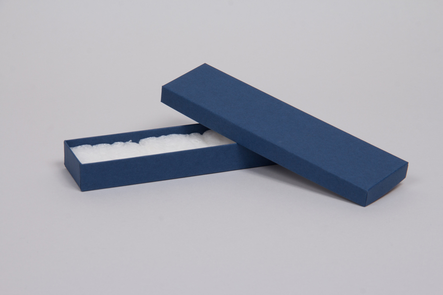 (#82A) 8 x 2 x 7/8 MATTE NAVY BLUE JEWELRY BOXES